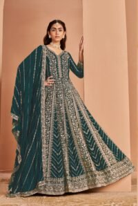 Delisa Fashion Ready to Wear Indian/Pakistani Style Party Wear Anarkali Gown Traditional Heavy Look Suit Set for Women-213