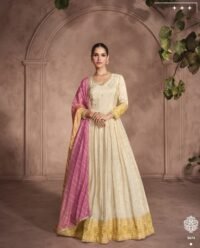 Delisa Indian Women's Dresses Anarkali Style Wedding Wear Traditional Look Floor Lenght Suit With Dupatta For Women-5674