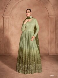 Delisa Fashion Indian Women's Ready to Wear Indian/Pakistani Party Wear Traditional Heavy Look Floor Lenght Anarkali Gown-5687