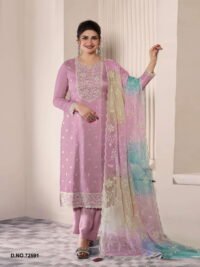 Delisa Fashion Indian/Pakistani Ready To wear Fancy Straight Style Eid Festival Wedding Party Wear Suit Set For Women-72591