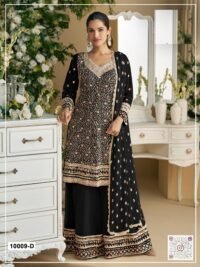 Delisa Fashion Indian Plazo Style Georgette With Full Work Party Eid Festive Wear Pakistani Salwar Kameez For Women-10009