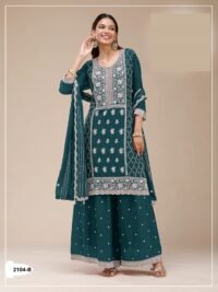 Delisa Fashion Indian Woman's Heavy Faux Georgette With Embroidery Sequence Work 2104