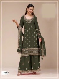 Delisa Fashion Indian Woman’s Heavy Faux Georgette With Embroidery Sequence Work 3104